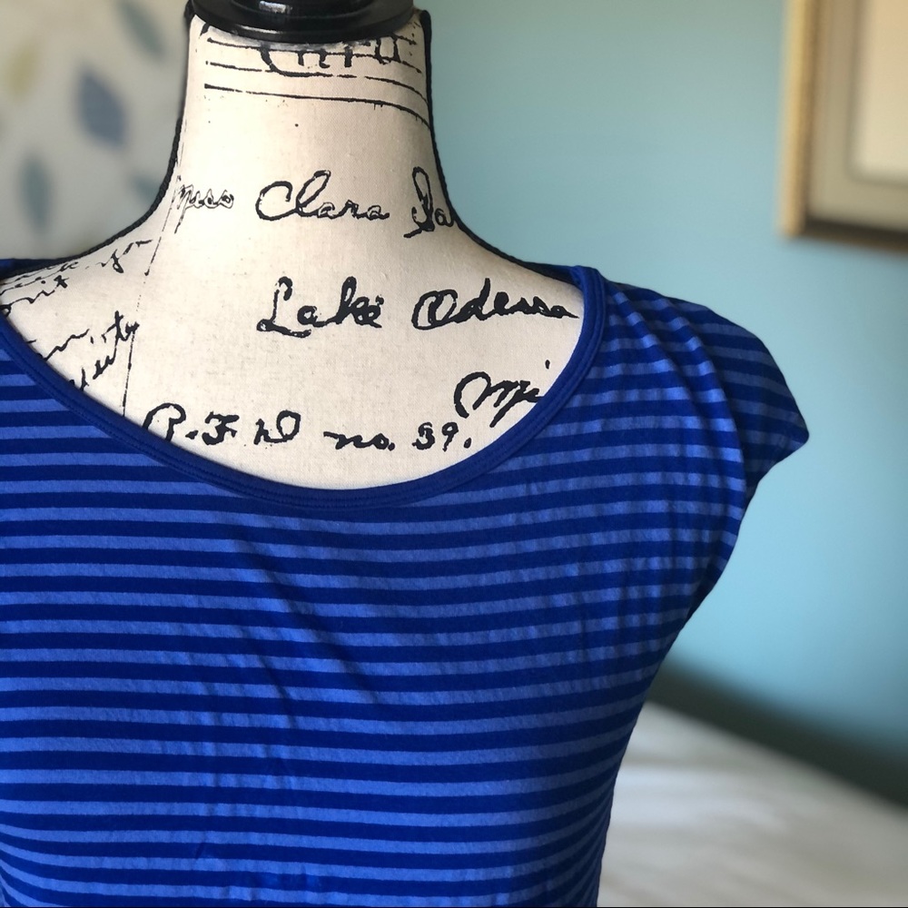 Heartstring Blue Striped High-Low Dress - Picture 2 of 3